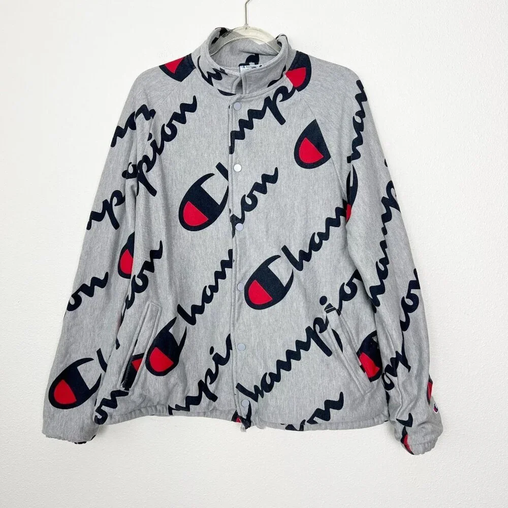 Champion Reverse Weave Mens Medium Explode Script French Terry Coaches Jacket - Picture 1 of 10